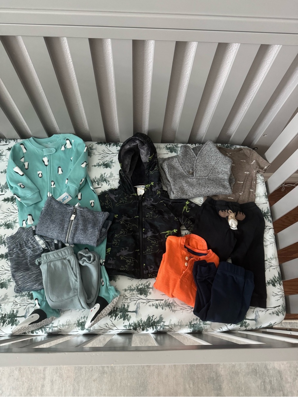 Toddler Boy Winter Clothing Bundle Dino Puffer Jacket Cold Weather Sz 18 Months